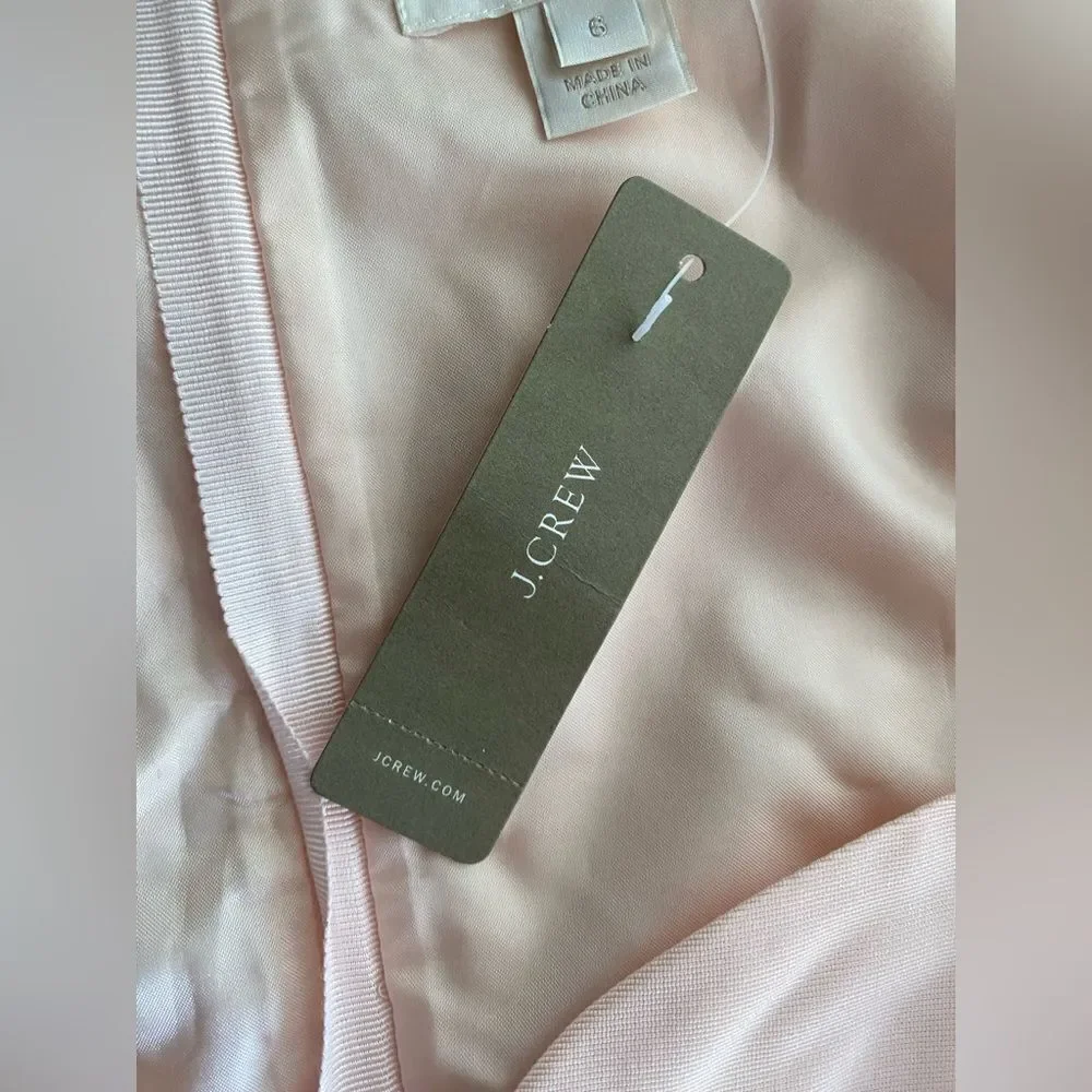 J.Crew Mae Dress Classic Faille Ligh Pink Sleeveless Sz 6 NWT